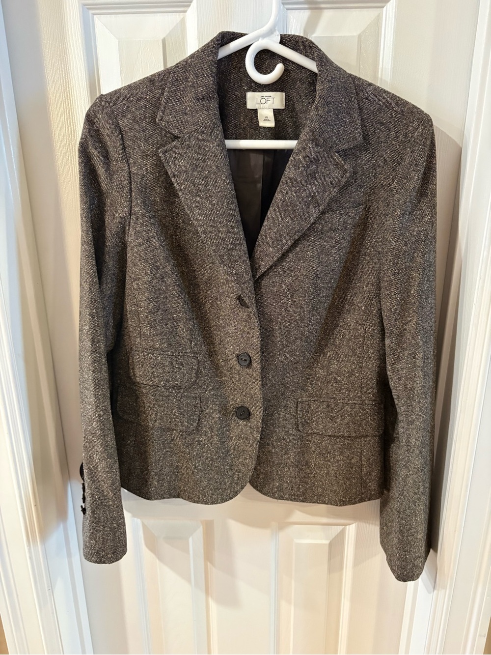 LOFT Women's Gray Wool Blazer - Classic Tailored Jacket